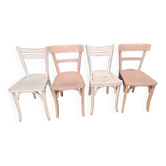 Set of 4 vintage bistro chairs with patina