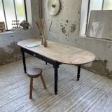 Oval pine farm table with 2m extensions