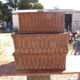 3 panières, old Wicker suitcases