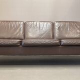 Scandinavian design 3-seater leather sofa.