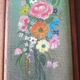 Painting oil painting bouquet wood frame signed pagano