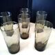 6 smoke-coloured glasses, torso effect, 1970s