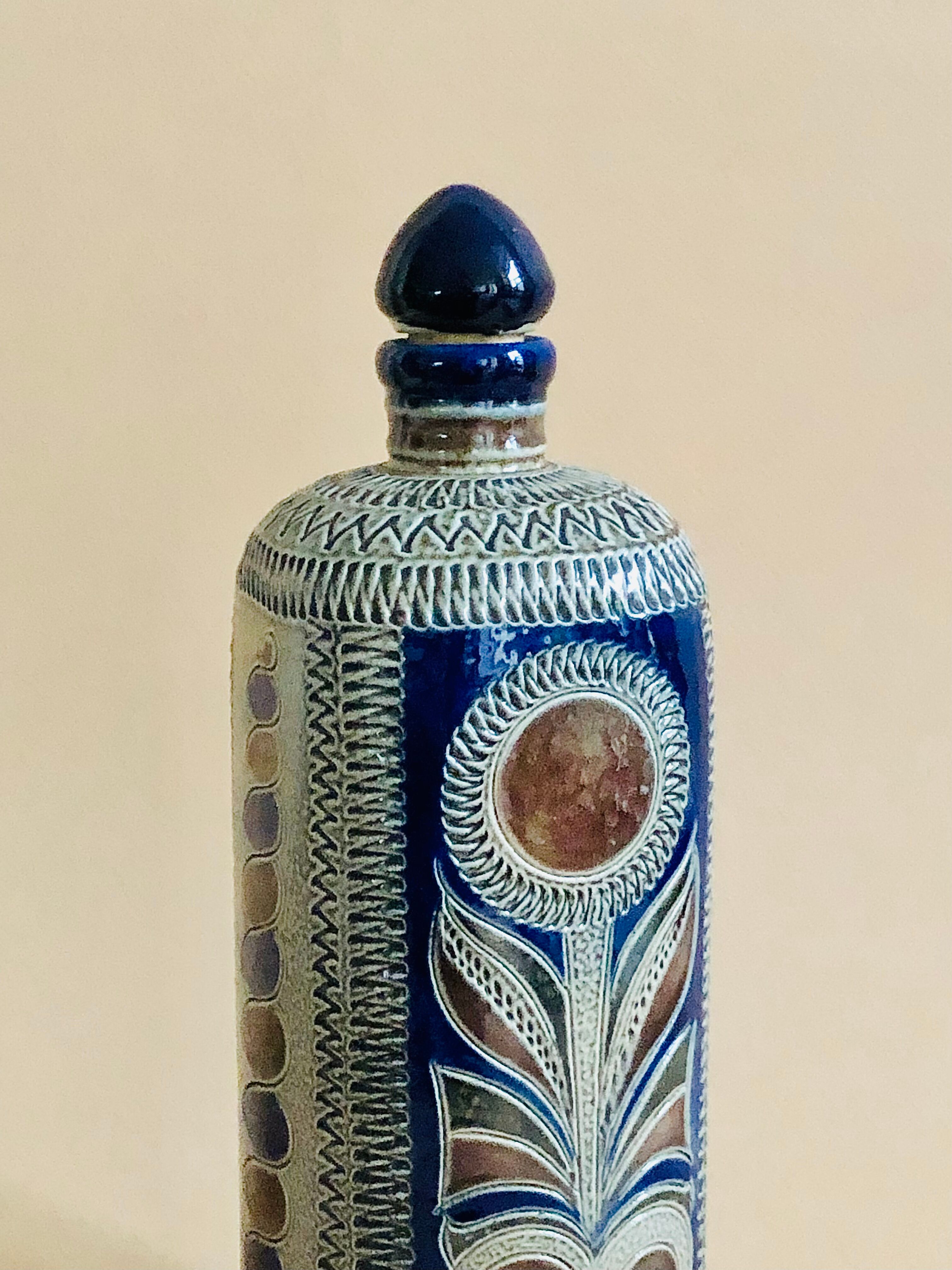 Vintage ceramic soliflore bottle Westerwald, Germany