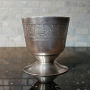 Silver-plated metal egg cup