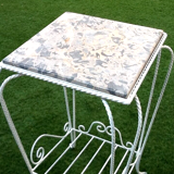 Shelf magazine rack wrought iron twisted with scroll