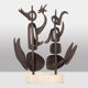 Antonine de Saint Pierre. Curved metal sculpture. Contemporary work.