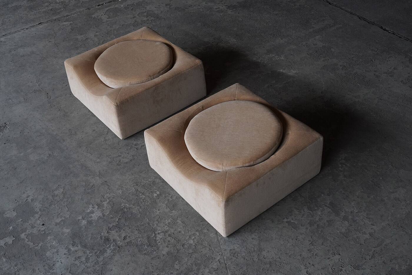 Pair of modernist lounge chairs, France 1970s