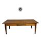 Grande table de ferme en bois avec tiroir en sapin fin 19 eme 