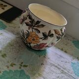 Cache pot vintage faience de Giens modèle grandes fleurs
