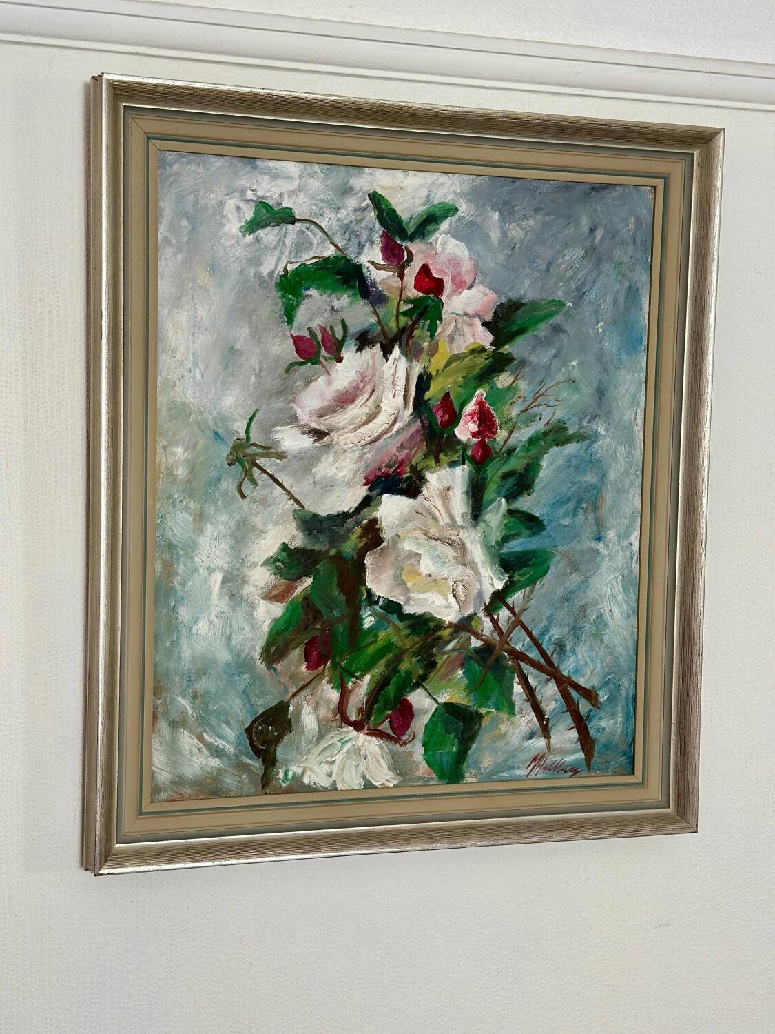 Original Oil on Canvas – “Flower Still Life” By M. Hellberg