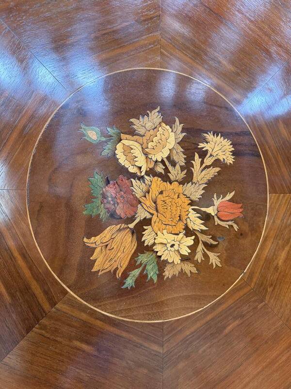 Table à manger - Guéridon basculant en marqueterie de style Napoléon III