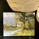 Old oil on canvas "Stream in the autumn countryside"