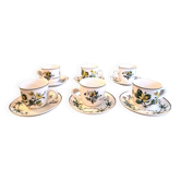 Set of 6 coffee cups and saucers Villeroy & Boch, vintage, Botanica