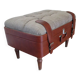 Unique-small vintage bench-ottoman-stool-colonial style - suitcase