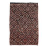 Red & Burgundy Handmade Antique Kilim Rug, 218x320Cm
