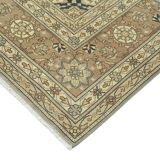 Handwoven persian vintage 274 cm x 368 cm beige wool carpet
