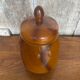 Antique Orange Marbled Glass Jar Pot + Vintage Kitchen Lid #B721