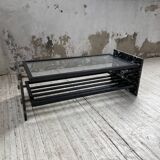 Coffee table year 80 Italian marble and glass