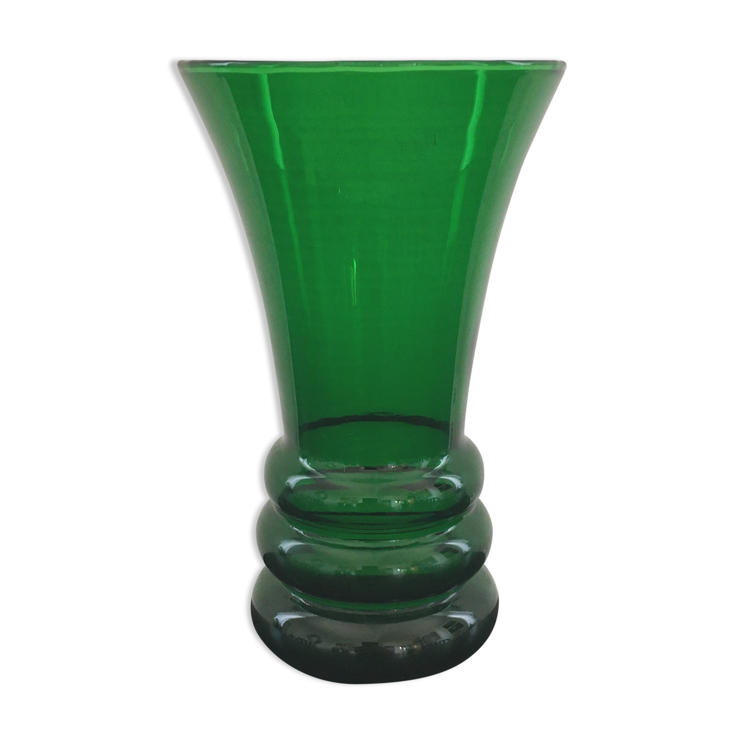 Vase 50's green bottle