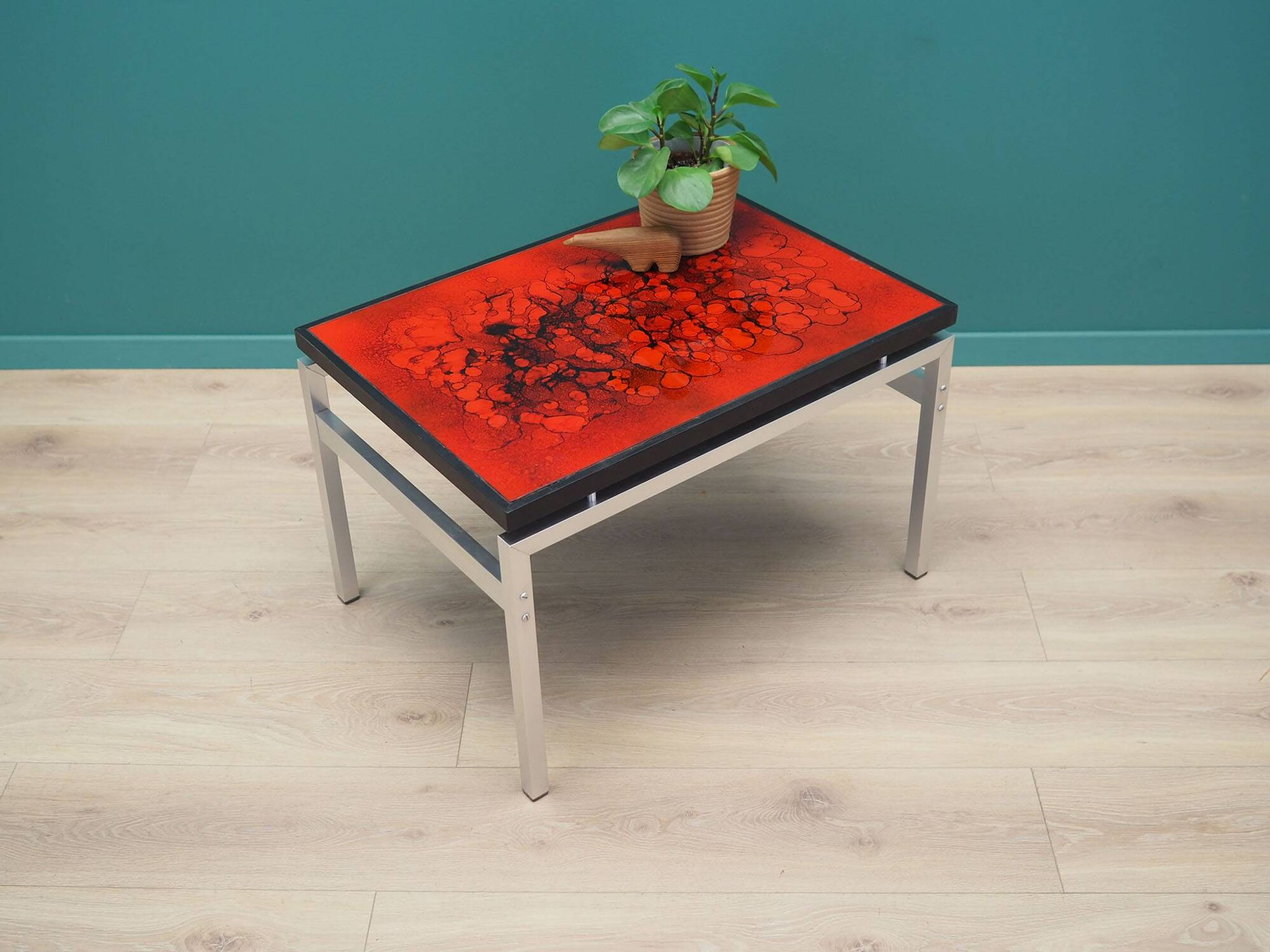 Glass coffee table, Danish design, 1970s, designer: Jean Rene