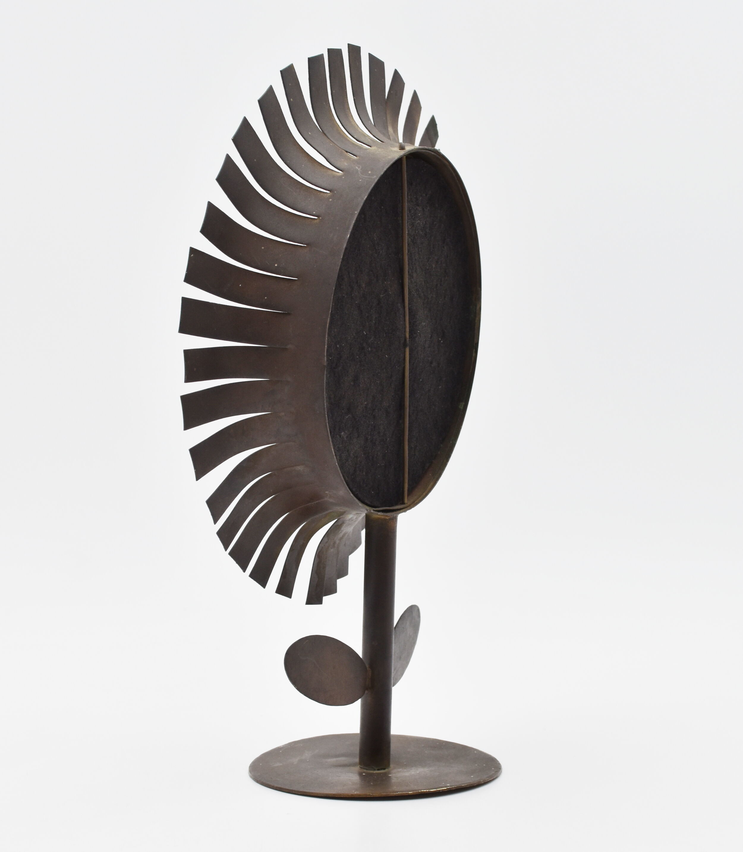 Miroir sur pied marguerite cuivre