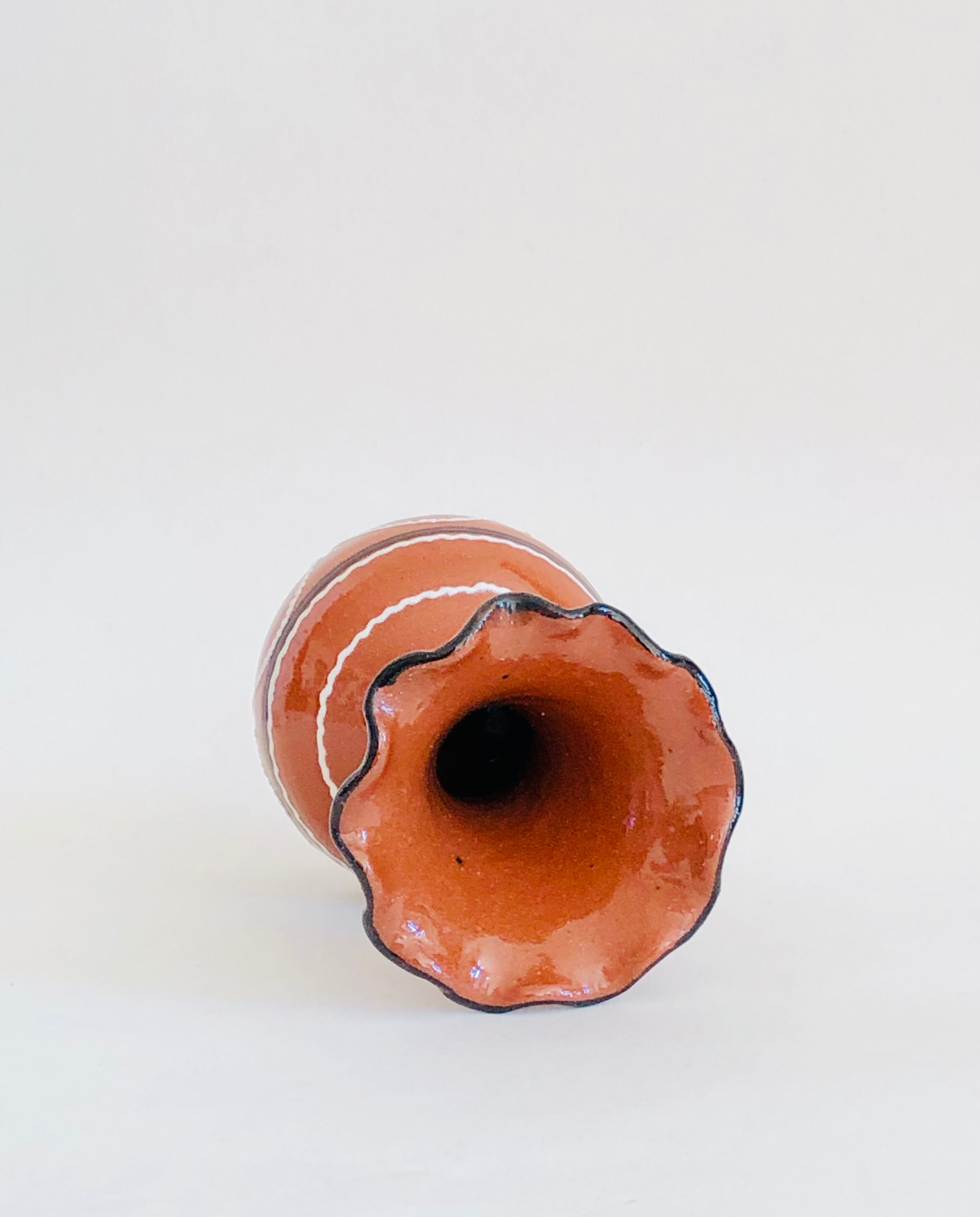 Enamelled terracotta vase