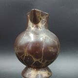 Pot à crème en Grès à glaçure brune et dorée par Lucien Brisdoux France 1930