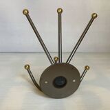 Small metal coat rack with six hooks