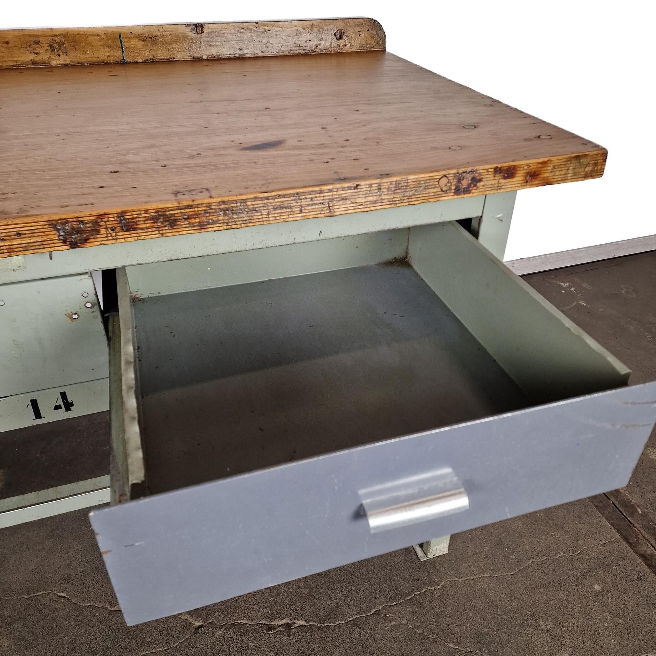 Industrial metal workbench