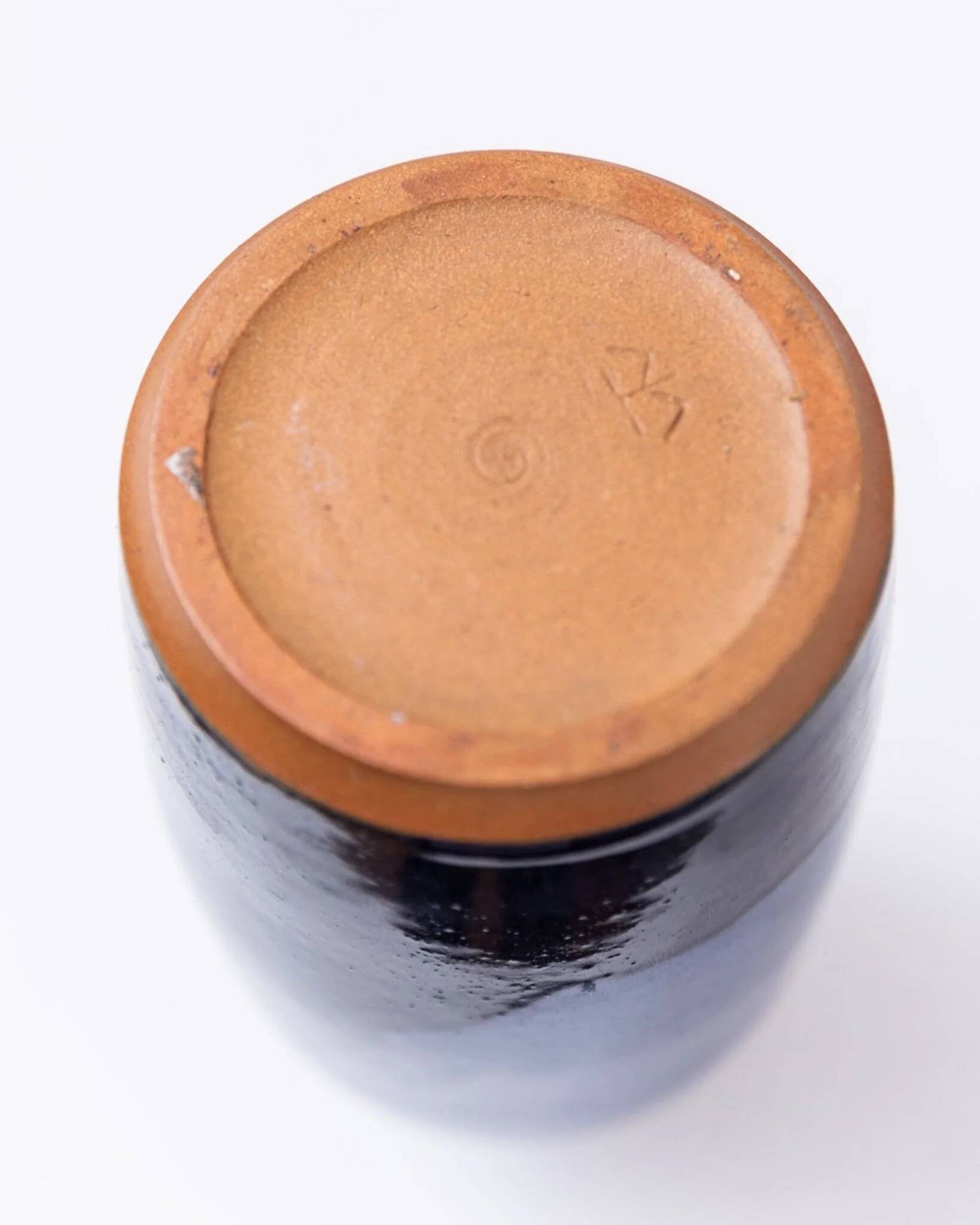 Navy Blue Glazed Ceramic Vase by Wolfgang Thibault Keramik – Mid-Century 1970s Studio Vase