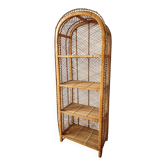 Etagère sur pieds en rotin circa 1960