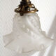 Set of 3 hangings lamp tulips in art nouveau glass paste