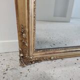 Rectangular golden mirror moldings plant motifs nineteenth H: 130cm