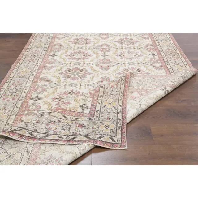Vintage Turkish Hand-Knotted Wool Cotton Beige Area Rug 169x304