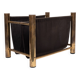 Vintage Brass and Canvas Magazine holder 1970s France