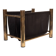 Vintage Brass and Canvas Magazine holder 1970s France