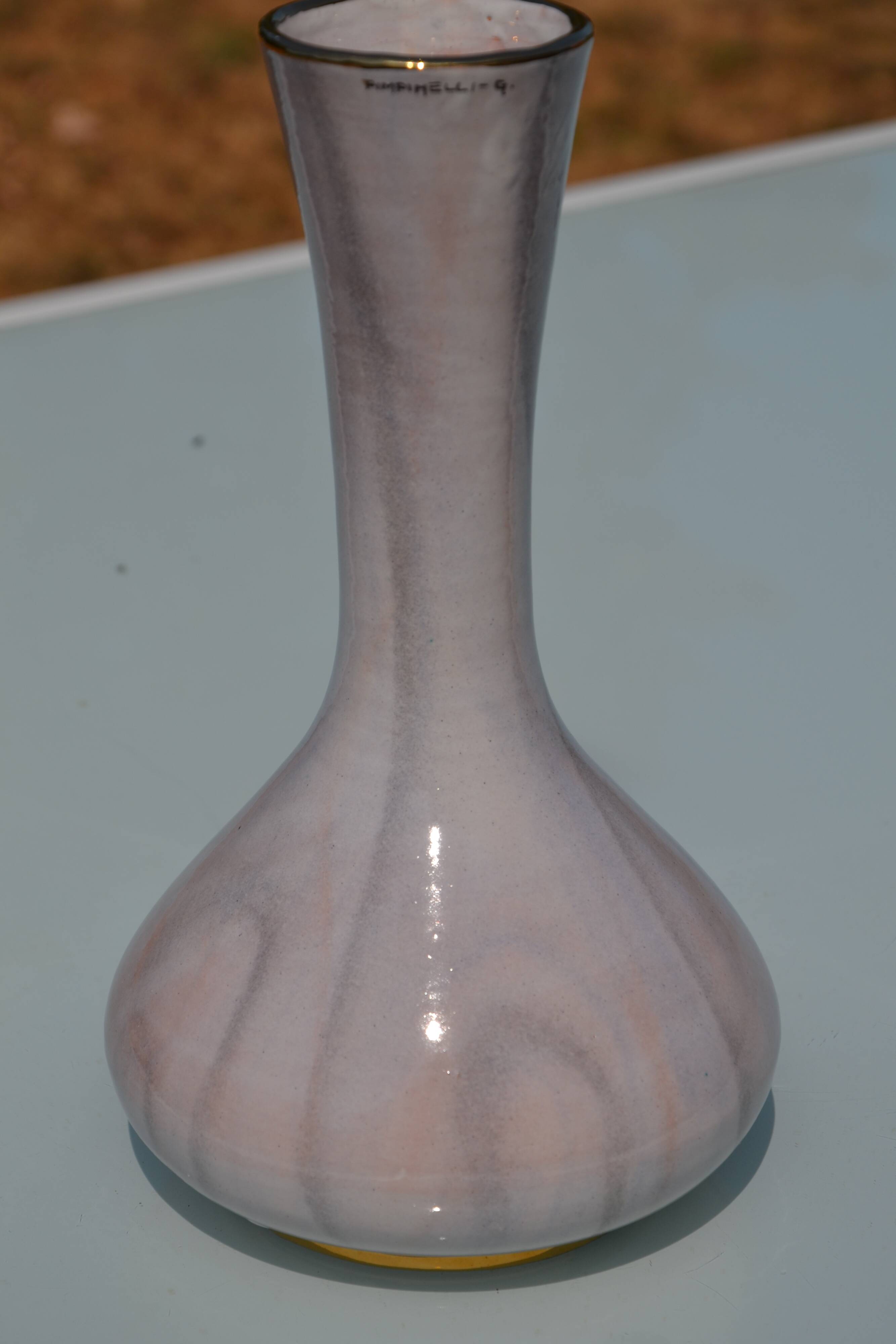 Vase G.P. Gialletti  Pimpimelli céramique lustrée