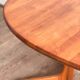 Grande table à manger scandinave vintage en teck massif, Danemark, 1970