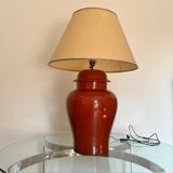Red ceramic table lamp