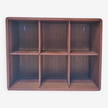 Wall shelf with solid wood compartments design 80s