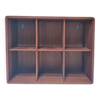 Wall shelf with solid wood compartments design 80s