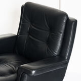 Vintage leather revolving chair, France 1960