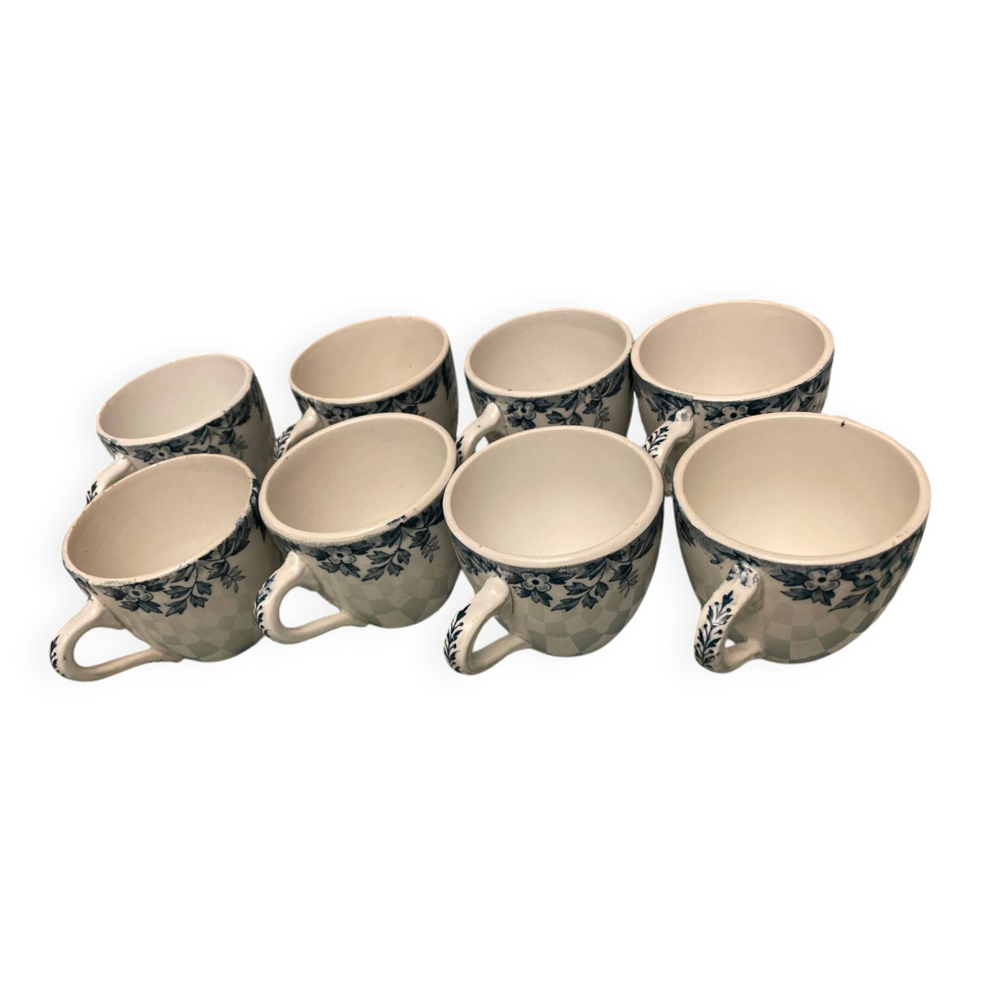 Set of 8 Marie-Louise Nord Hamage Moulin des Loup coffee cups