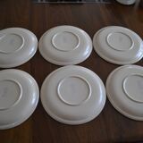 Set of 6 gien plates in colored stoneware