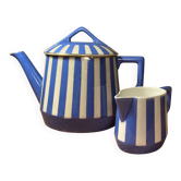 Théière et pot à lait Fox trott Sarreguemines annees 30 collection