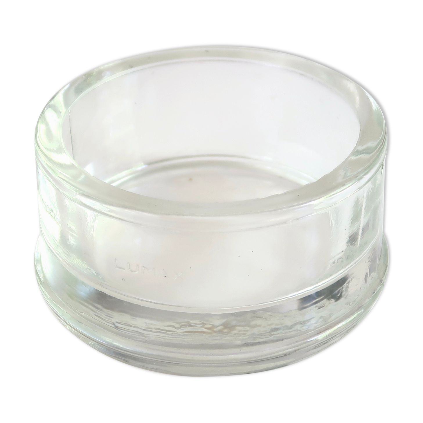 Lumax tempered glass round ashtray, 50s
