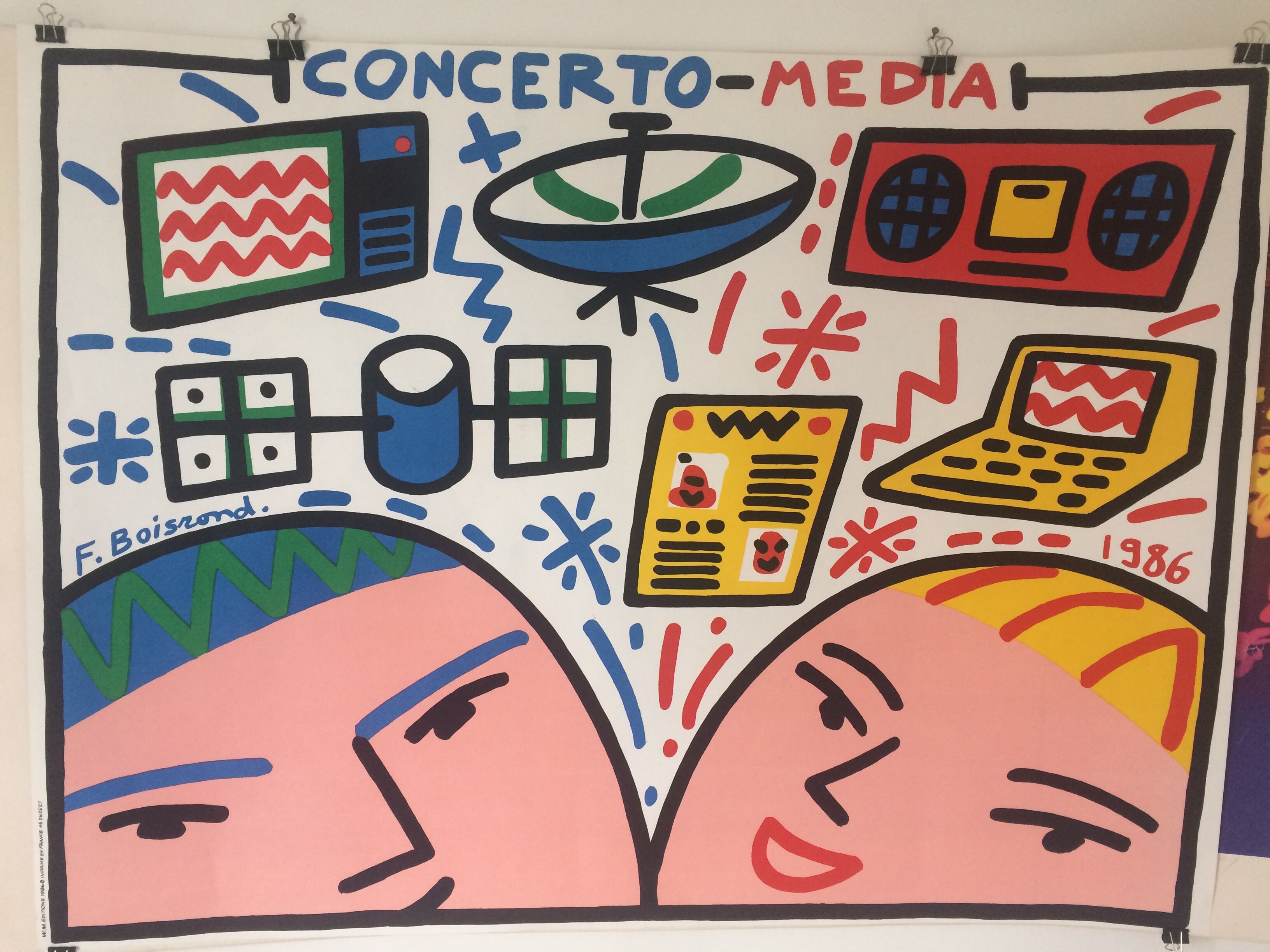 Boisrond françois, concerto media, 1986. lithography poster