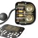Old black telephone with rotary dial metal Bakelite RTT 56B