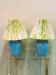 Vintage pair of blue ceramic table lamps
