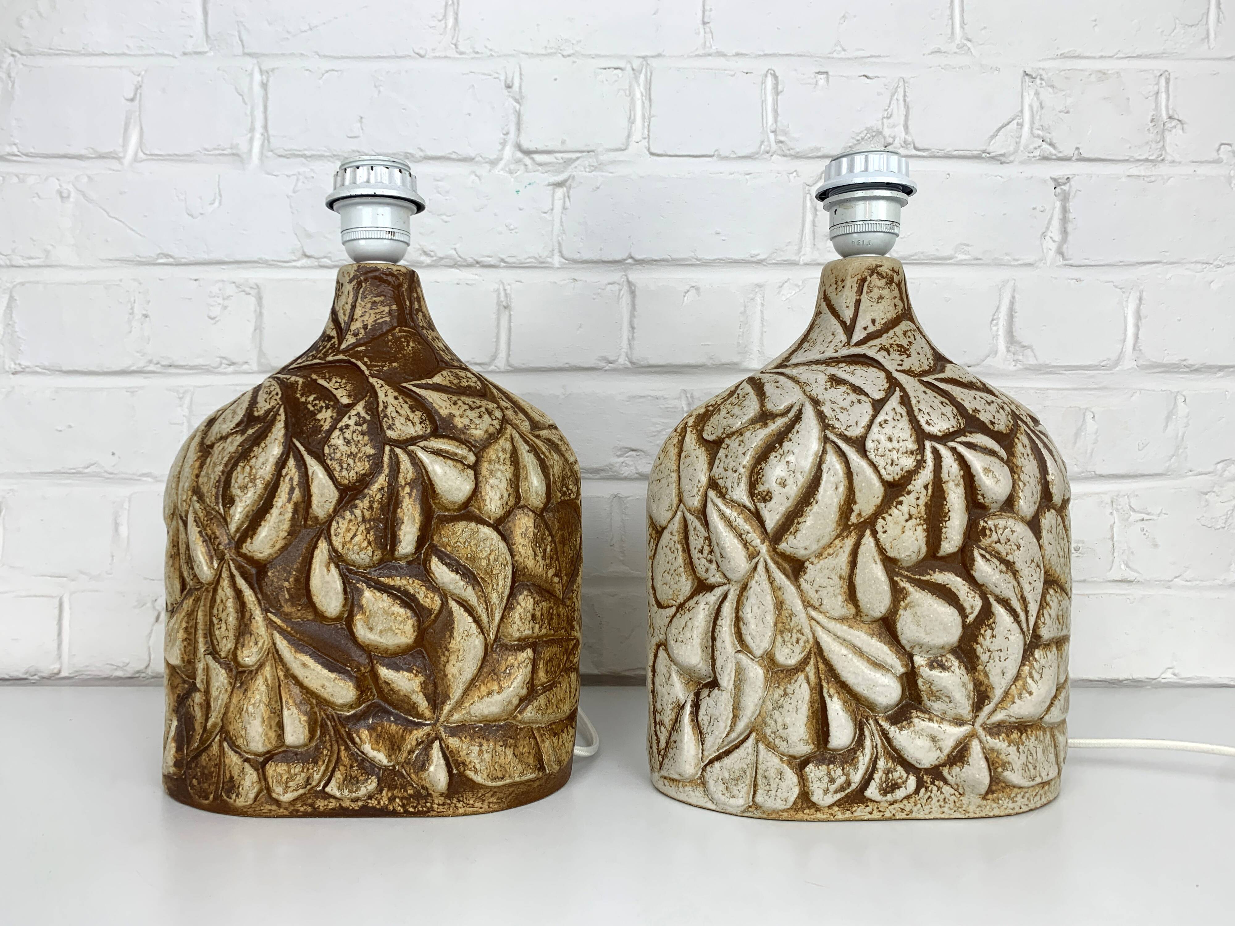 Pair of large Soholm ceramic lamps by Haico Nitzsche, Denmark